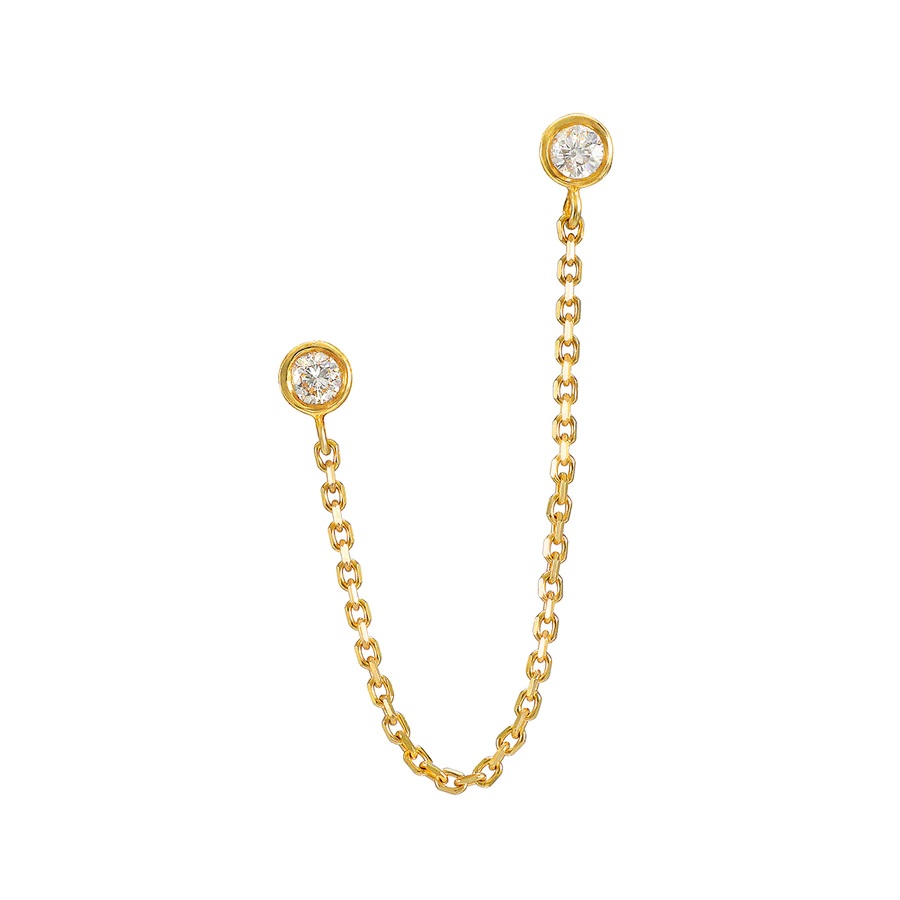 United by Light 14kt Gold Diamond Chain Earring